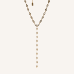 Collier Y Long Chaîne Maillons Marins Dorés