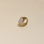 Chevalière Cœur Pavé Dorée & Or