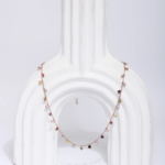 Collier Chaîne Fine Or Rose & Zircons Multicolores