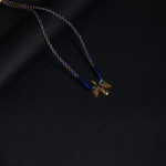 Collier Cordon Bleu & Or Charms Aigle Émail Turquoise
