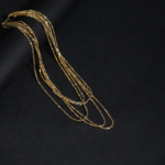 Collier Multi-Rangs Micro-Perles Citrine Dorée