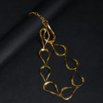 Collier Chaîne Gouttes Organiques Dorées