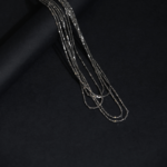 Collier Multi-Rangs Micro-Perles Pyrite Noire