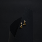 Boucles d'Oreilles Double Cœur — Pavé & Or Poli
