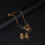 Parure Collier Rivière Topaze & Pendentif Paon Doré