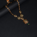 Collier Floral Émeraude Cascade & Pendentif Carré