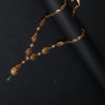 Collier Y Filigrane Doré & Goutte Émeraude