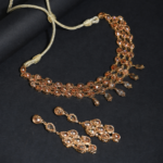 Parure Choker & Boucles d'Oreilles Topaze Dorée