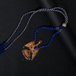 Collier Perles Lapis & Pendentif Oiseau Doré Multicolore