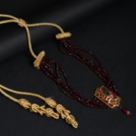 Collier Multi-Rangs Grenat & Pendentif Filigrane Rubis