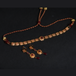 Parure Collier & Boucles d'Oreilles Rubis Floral