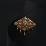 Pendentif Losange Arabesque Émeraude