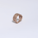 Chevalière Large Rose Gold Multi-Rangs Texturée