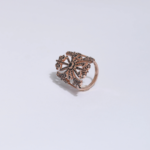Bague Rosace Florale Rose Gold & Onyx