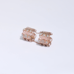 Bague Double Anneau Chainette Rose Gold Zircons Blancs