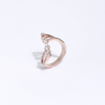 Bague Couronne Rose Gold Zircons Solitaires