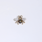 Broche Abeille Dorée Perles & Cristaux Multicolores