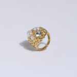 Bague Dôme Doré Perles & Cristal