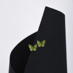 Puces Papillon Émail Vert
