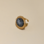 Bague Camée Bleu Nuit Filigrane Doré PRX