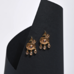 Boucles Médaillon Oriental Cristal & Émeraude